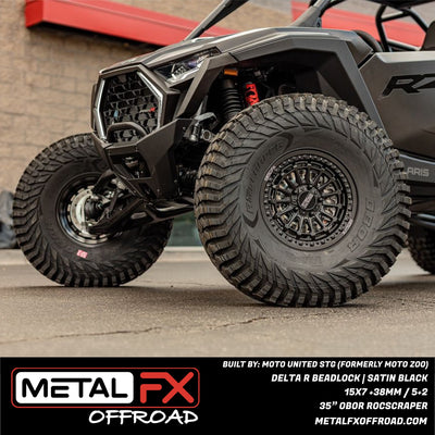 Delta R Beadlock | Satin Black Contrast Cut | UTV Wheel Kit